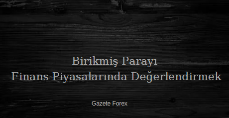 birikmiş parayı finans piyasalarında değerlendirmek